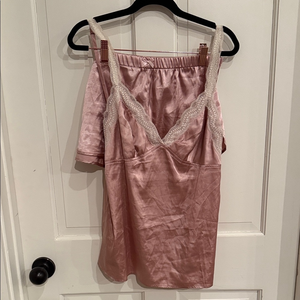 Elegant Pink Satin Nightgown